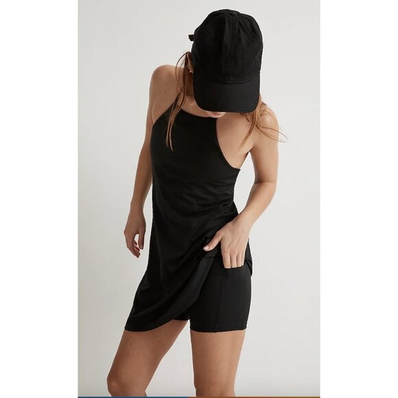 Madewell $88 Flex 2.0 Fitness Dress Black Size L NK207 - Picture 2 of 8